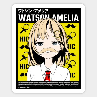 Amelia Watson with Mustache Sticker